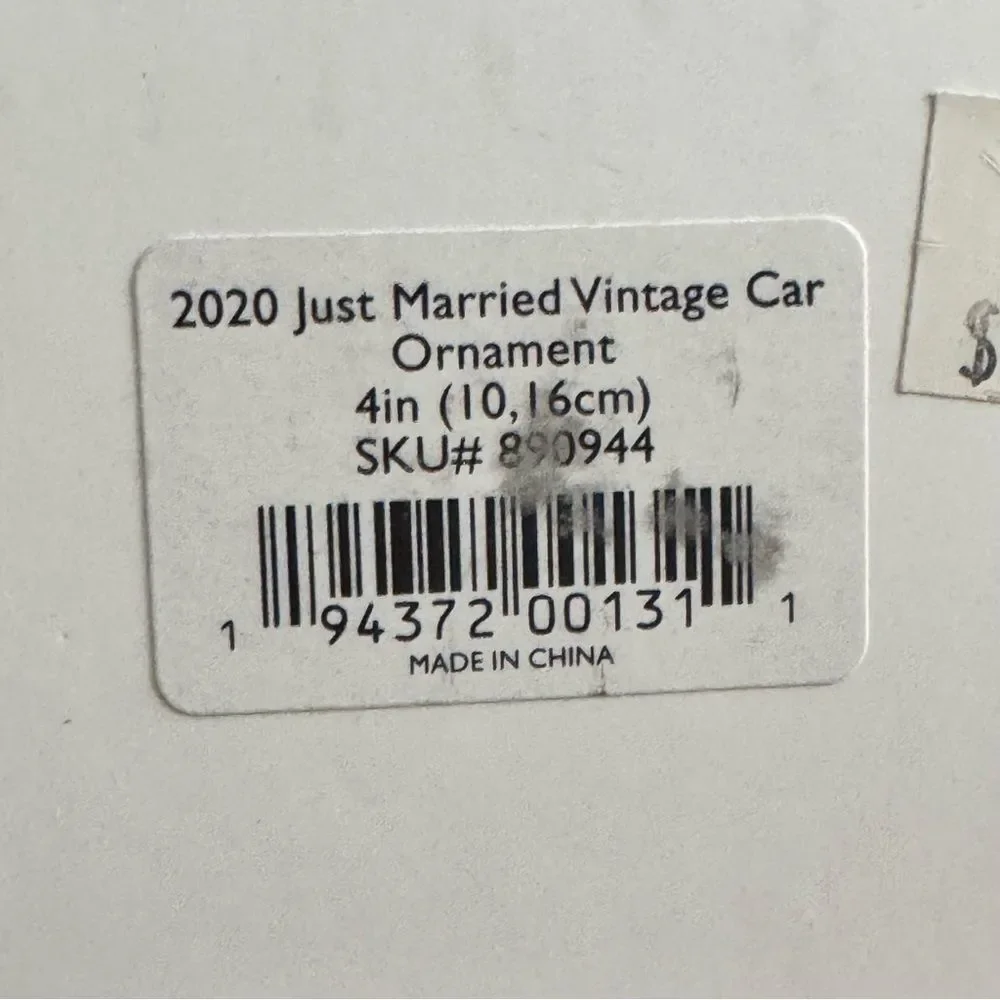 NWT Lenox 2020 Just Married Vintage Car Ornament